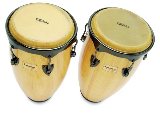 blank The congas are constructed from aged Siam oak wood.